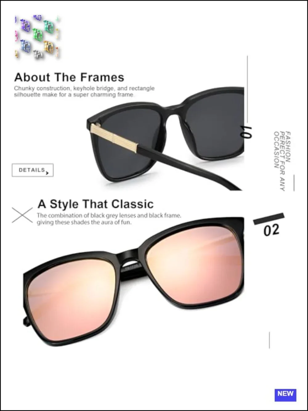 Women's Oversized Square Sunglasses UV400 Protection Polarized Lightweight